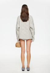 HOUSEWIFE KNIT SHORT - ASH CABLE Lioness Fashion