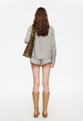 Naomi Shirt - Vintage Beige Plaid Lioness Fashion