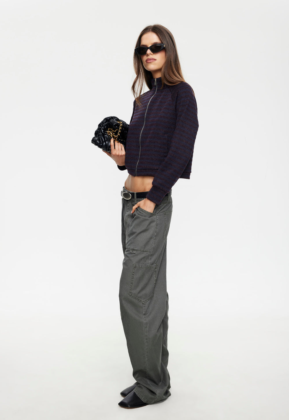 Bloom Knit Jacket - Forest Stripe Lioness Fashion