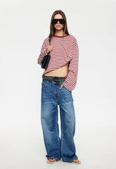 Bloom Long Sleeve - WIne Stripe Lioness Fashion
