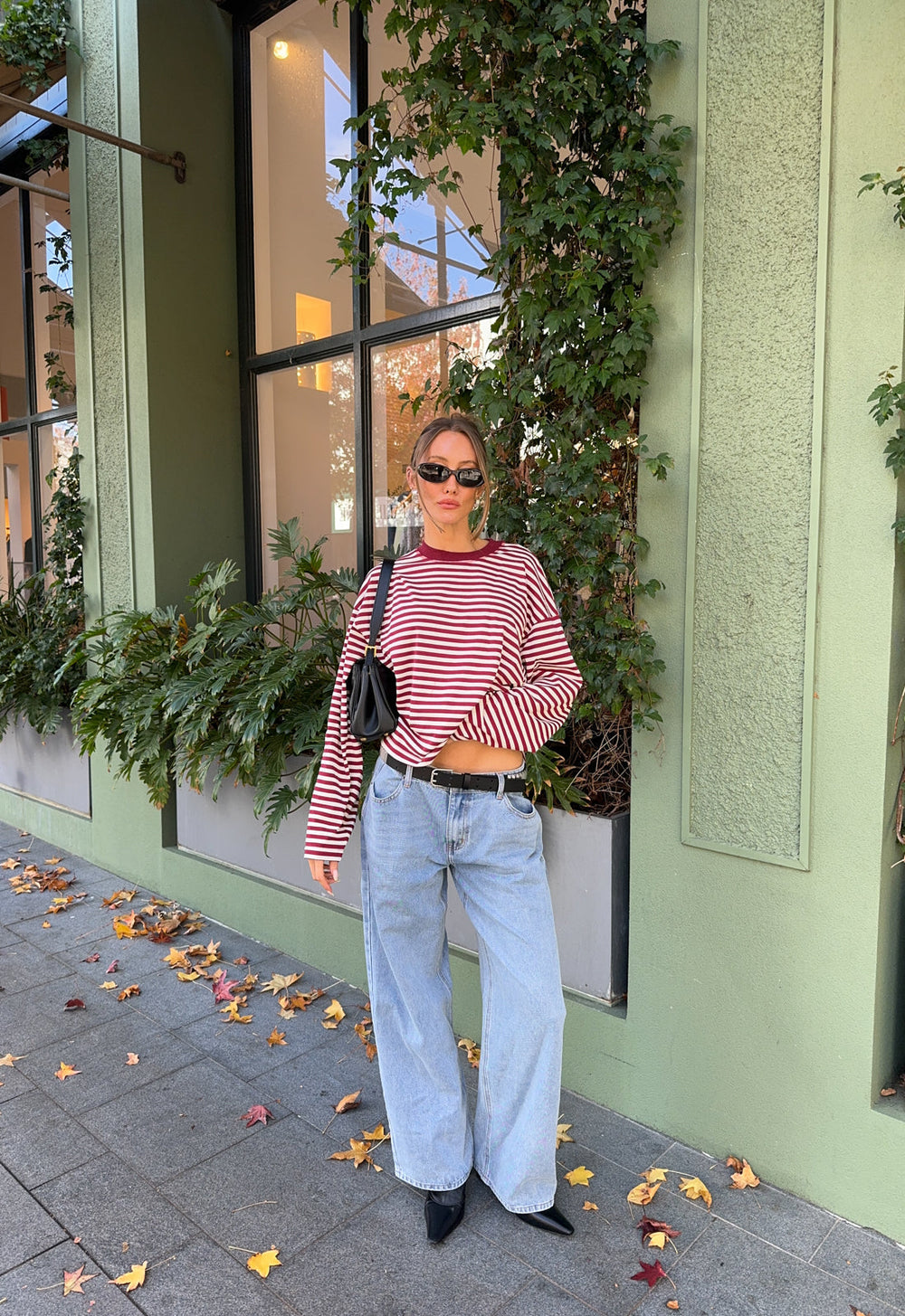 Bloom Long Sleeve - WIne Stripe Lioness Fashion