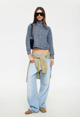 Bloom Knit Jacket - Grey Blue Stripe Lioness Fashion