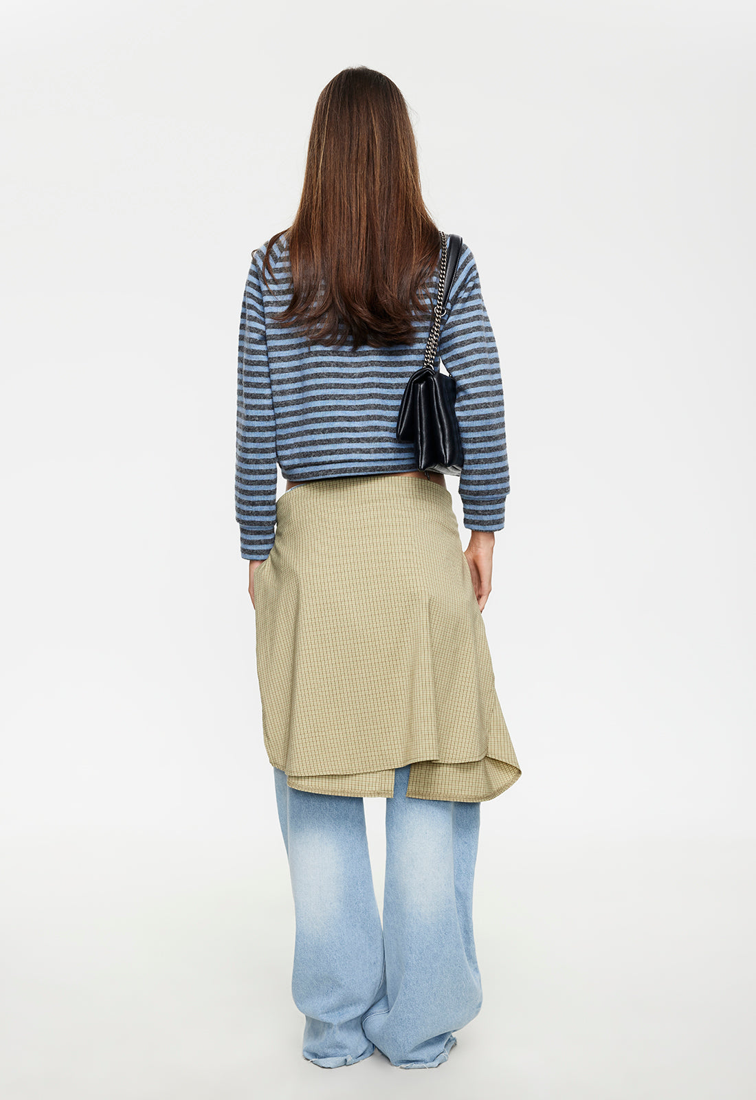 Bloom Knit Jacket - Grey Blue Stripe Lioness Fashion