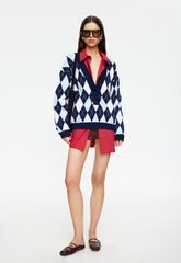 PRADO KNIT - BLUE ARGYLE Lioness Fashion