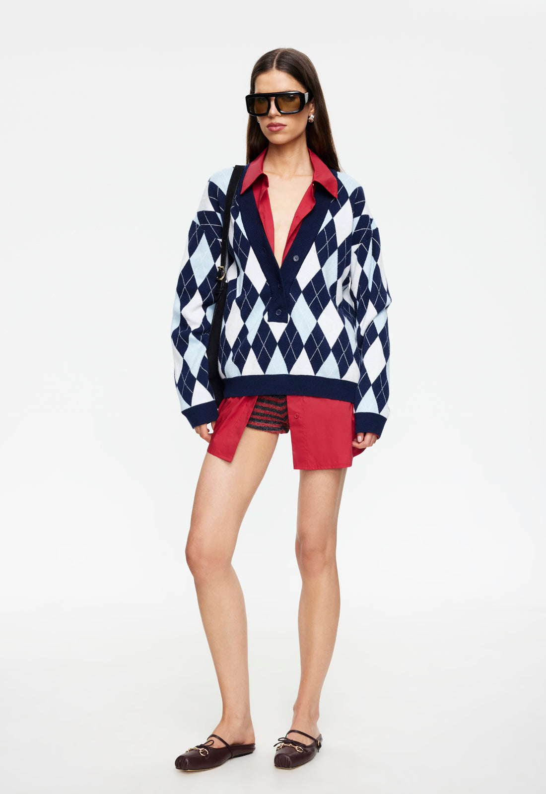 PRADO KNIT - BLUE ARGYLE Lioness Fashion