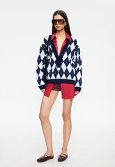 PRADO KNIT - BLUE ARGYLE Lioness Fashion