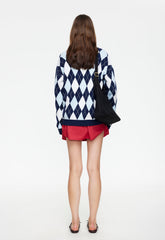 PRADO KNIT - BLUE ARGYLE Lioness Fashion