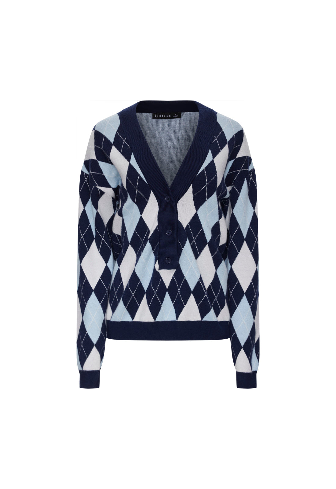 PRADO KNIT - BLUE ARGYLE Lioness Fashion