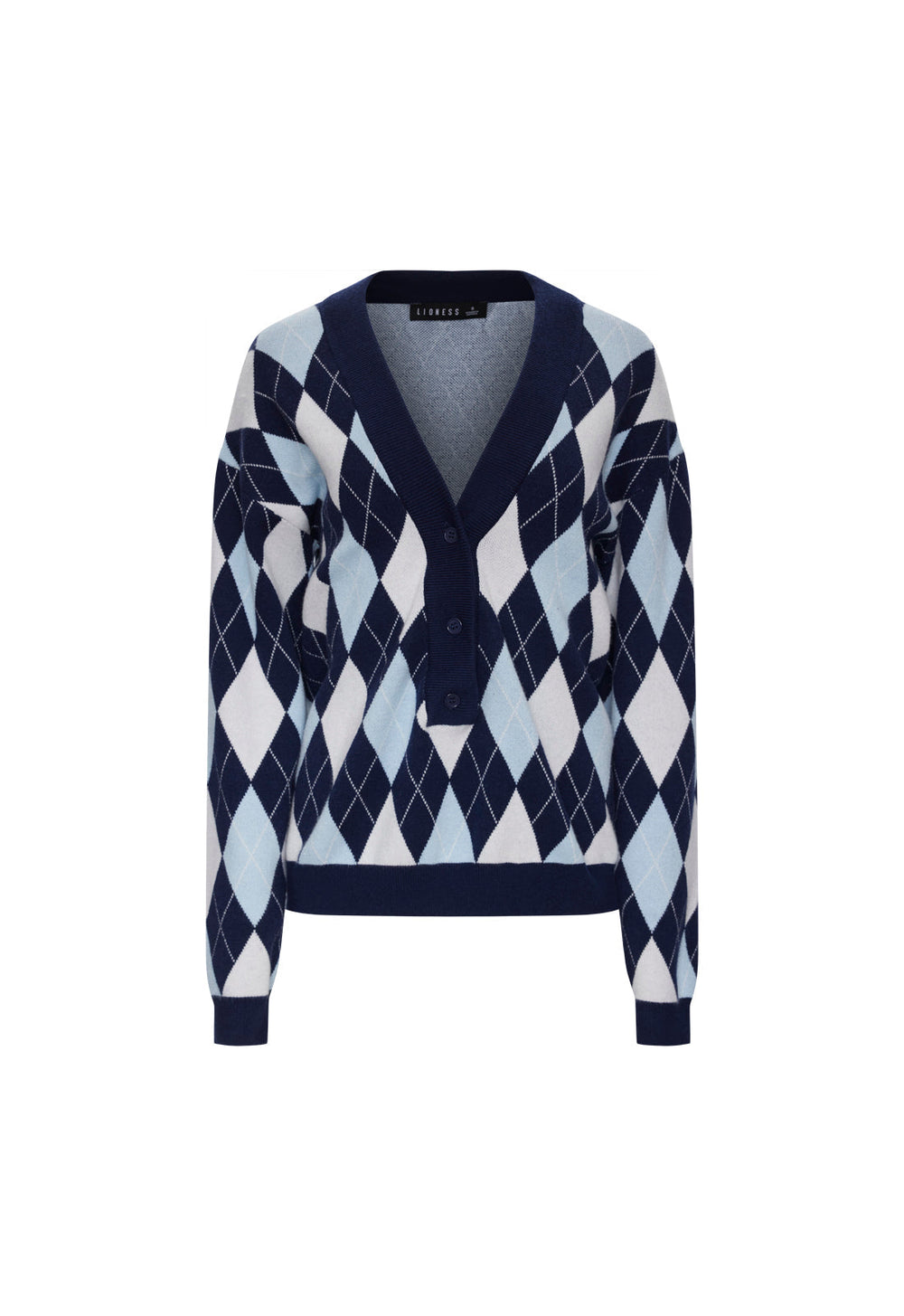 PRADO KNIT - BLUE ARGYLE Lioness Fashion