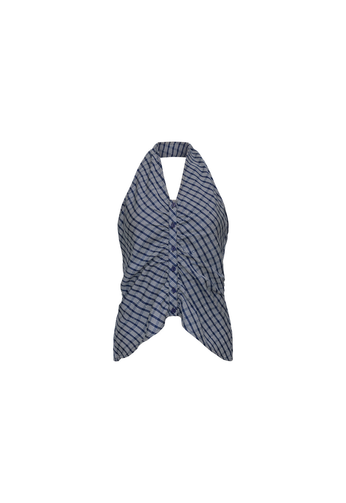 POWER HOUR HALTER - NAVY PLAID Lioness Fashion