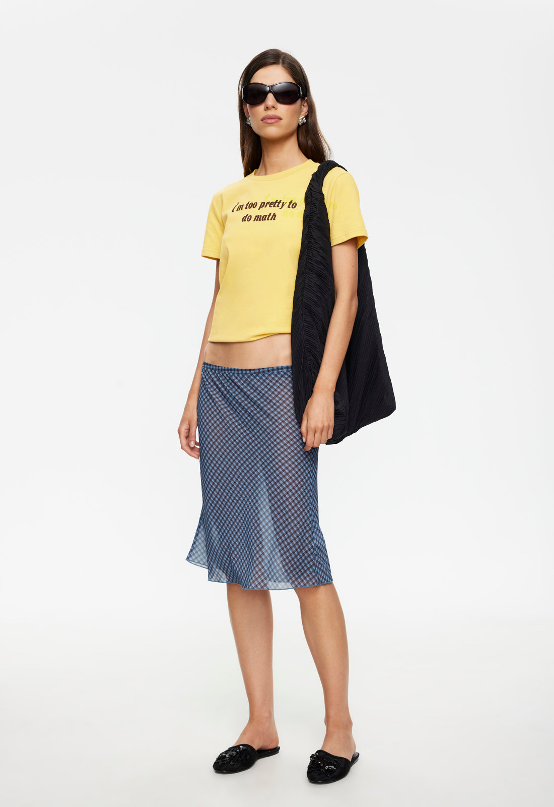 Shoreline Midi Skirt - Smoke Check Lioness Fashion