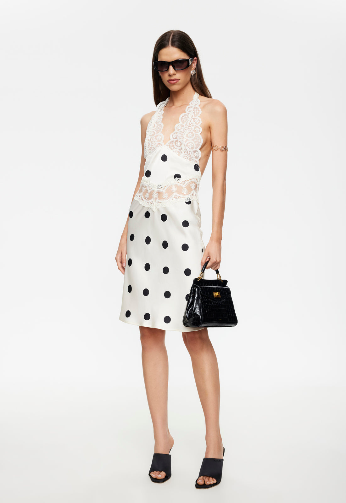 Solana Midi Dress - Cream Polka Lioness Fashion