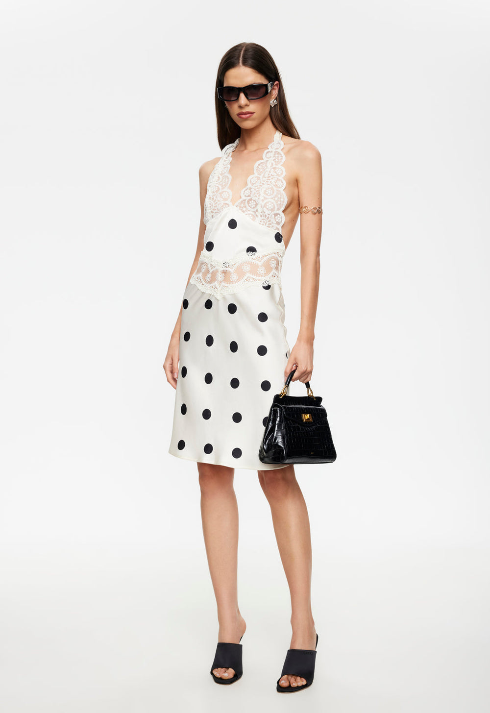 Solana Midi Dress - Cream Polka Lioness Fashion