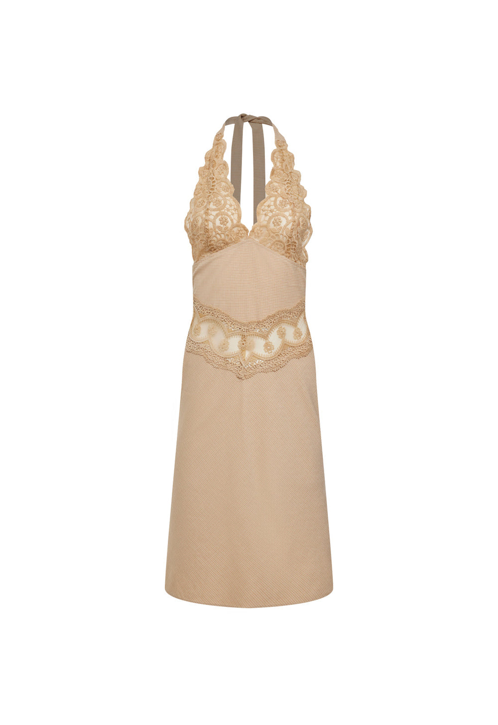 SOLANA MIDI DRESS - BEIGE PLAID Lioness Fashion