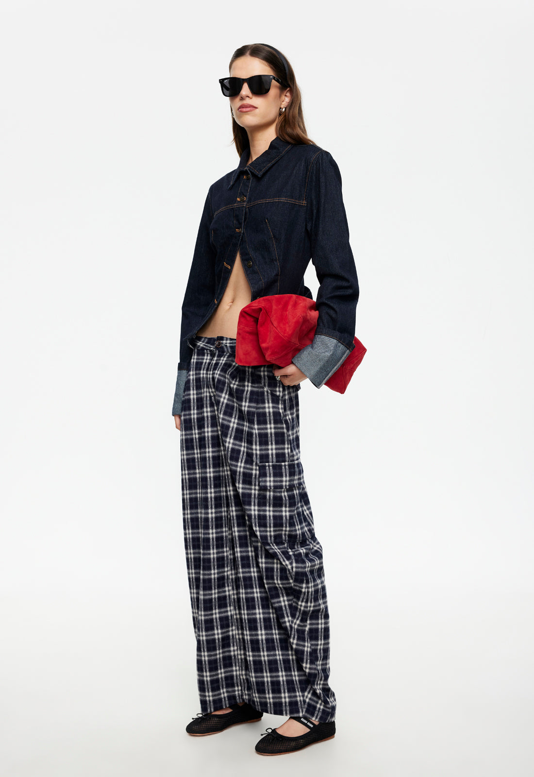 Nova Pant - Navy Plaid Lioness Fashion