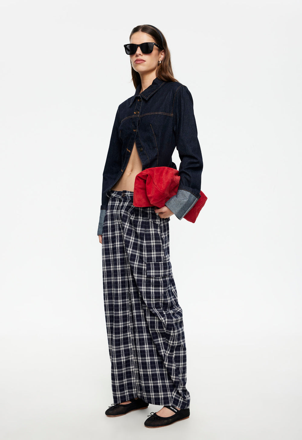 Nova Pant - Navy Plaid Lioness Fashion