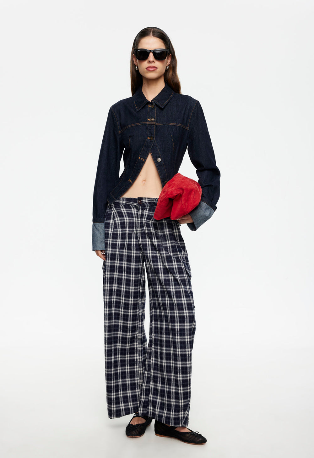 Nova Pant - Navy Plaid Lioness Fashion