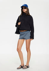 Bloom Knit Short - Grey Blue Stripe Lioness Fashion