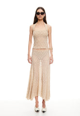 IN BLOOM LACE MIDI SKIRT - TAUPE Lioness Fashion
