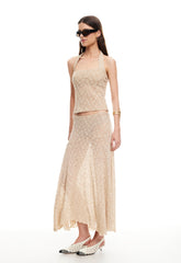 IN BLOOM LACE MIDI SKIRT - TAUPE Lioness Fashion