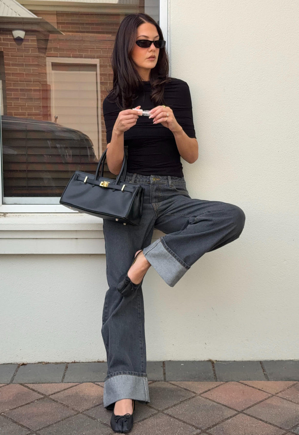 Top Model Cuffed Jean - Charcoal Lioness Fashion