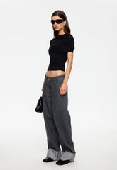 Top Model Cuffed Jean - Charcoal Lioness Fashion