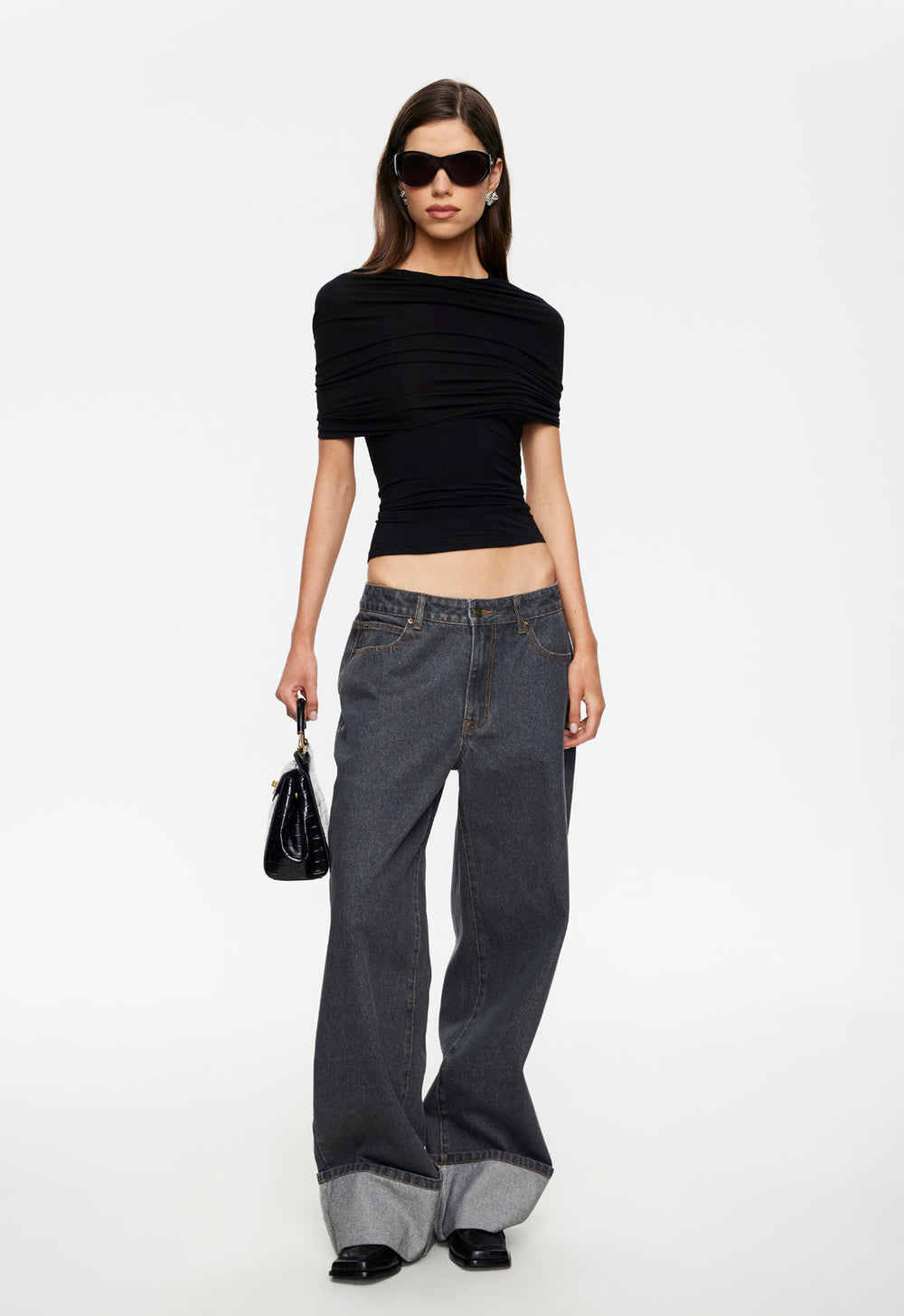 Top Model Cuffed Jean - Charcoal Lioness Fashion