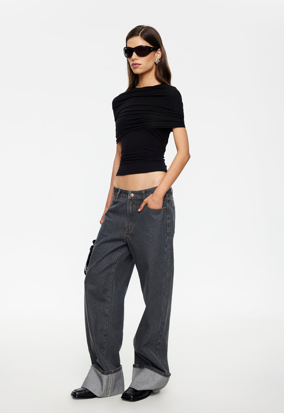 Top Model Cuffed Jean - Charcoal Lioness Fashion