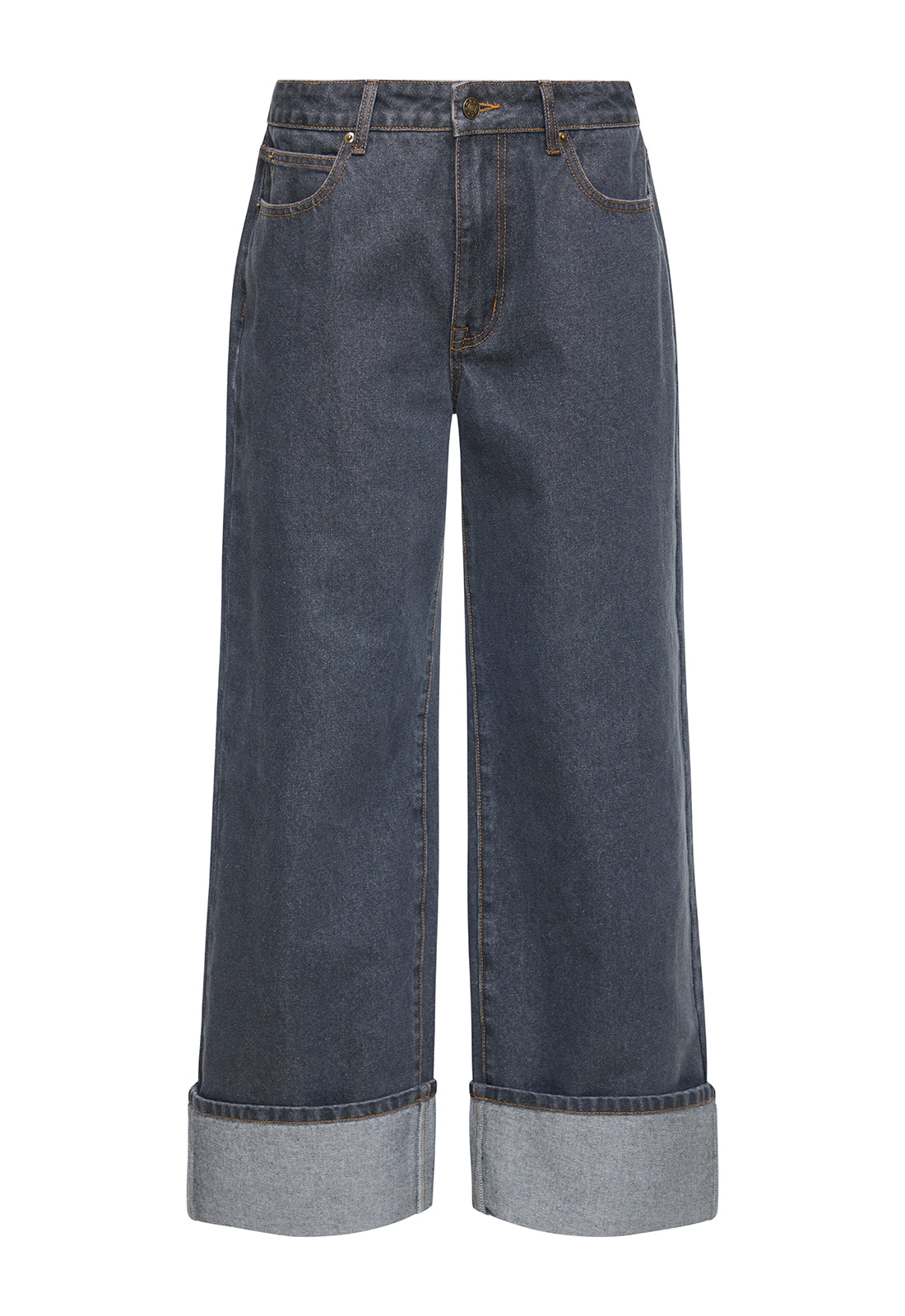 Top Model Cuffed Jean - Charcoal Lioness Fashion