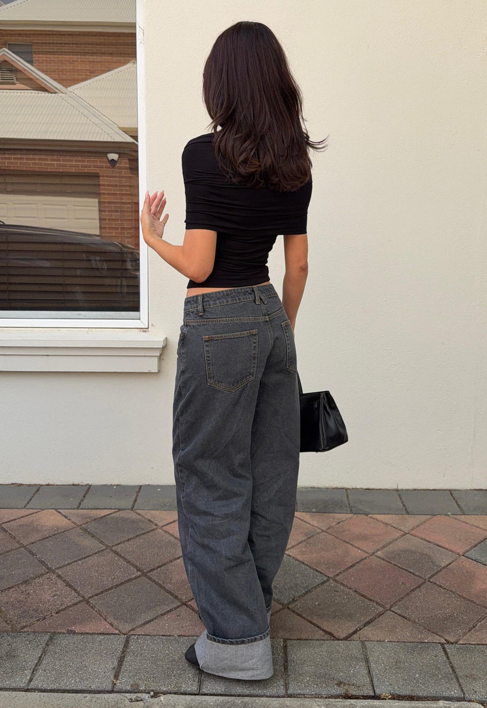 Top Model Cuffed Jean - Charcoal Lioness Fashion