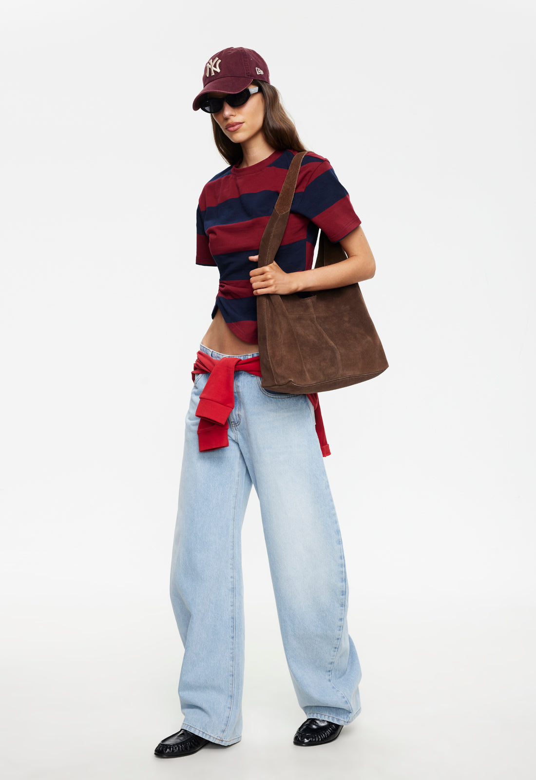 In Transits Tee - Burgundy Stripe Lioness Fashion