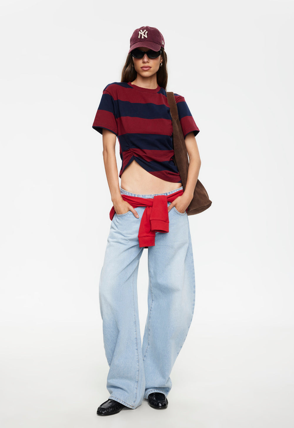 In Transits Tee - Burgundy Stripe Lioness Fashion