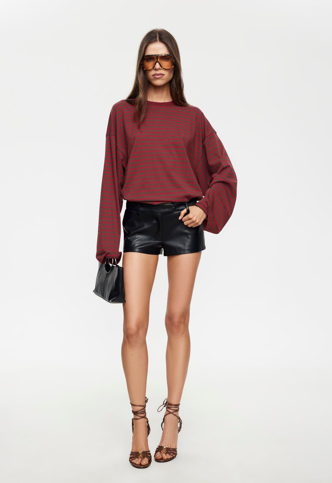 BLOOM LONG SLEEVE - CHOCOLATE WINE STRIPE Lioness Fashion