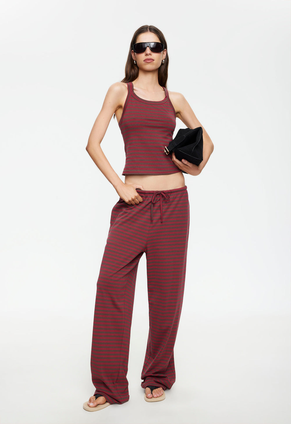 Lucky Cami - Chocolate Wine Stripe Lioness Fashion
