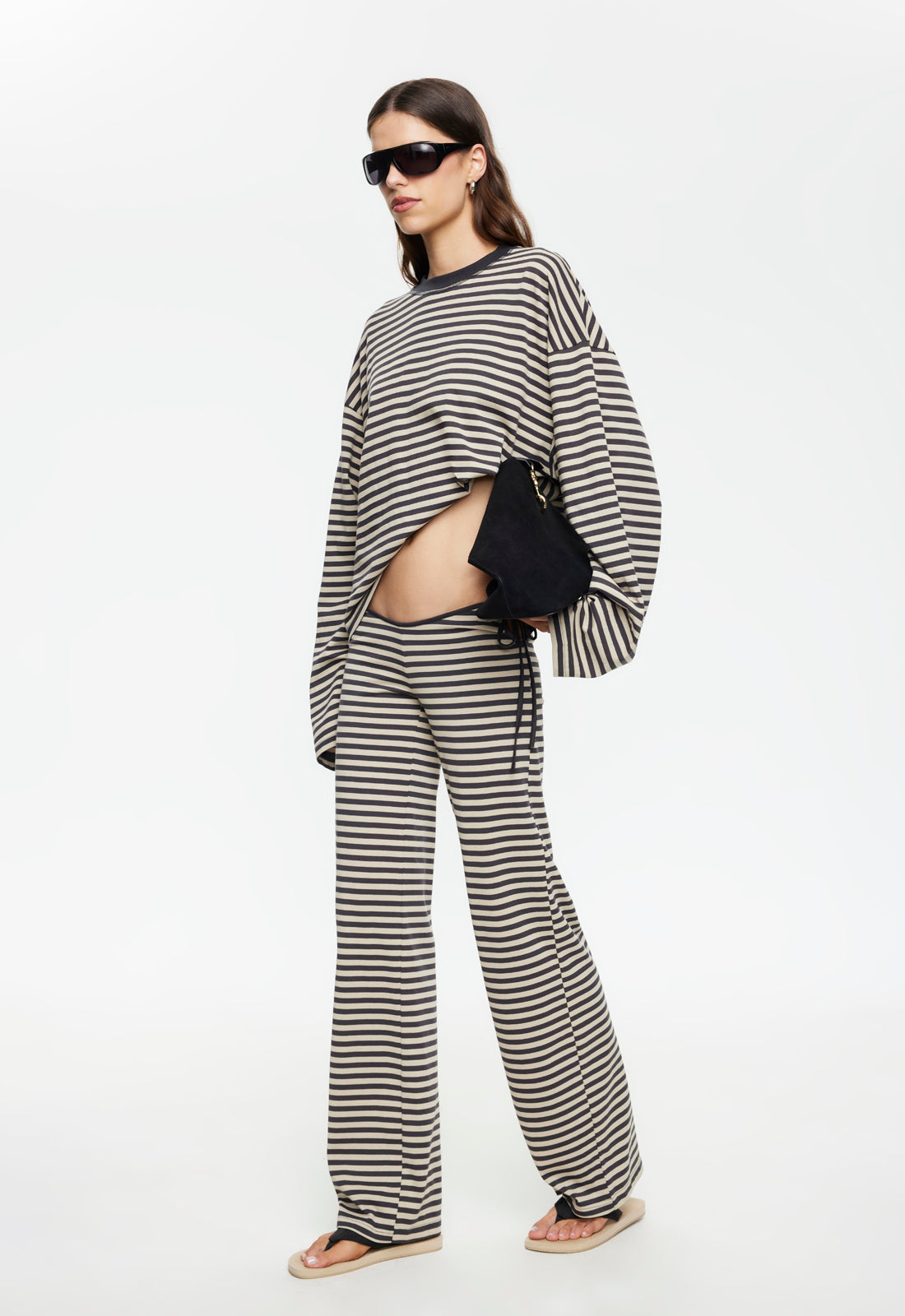 Bloom Tie Pant - Slate Stripe Lioness Fashion