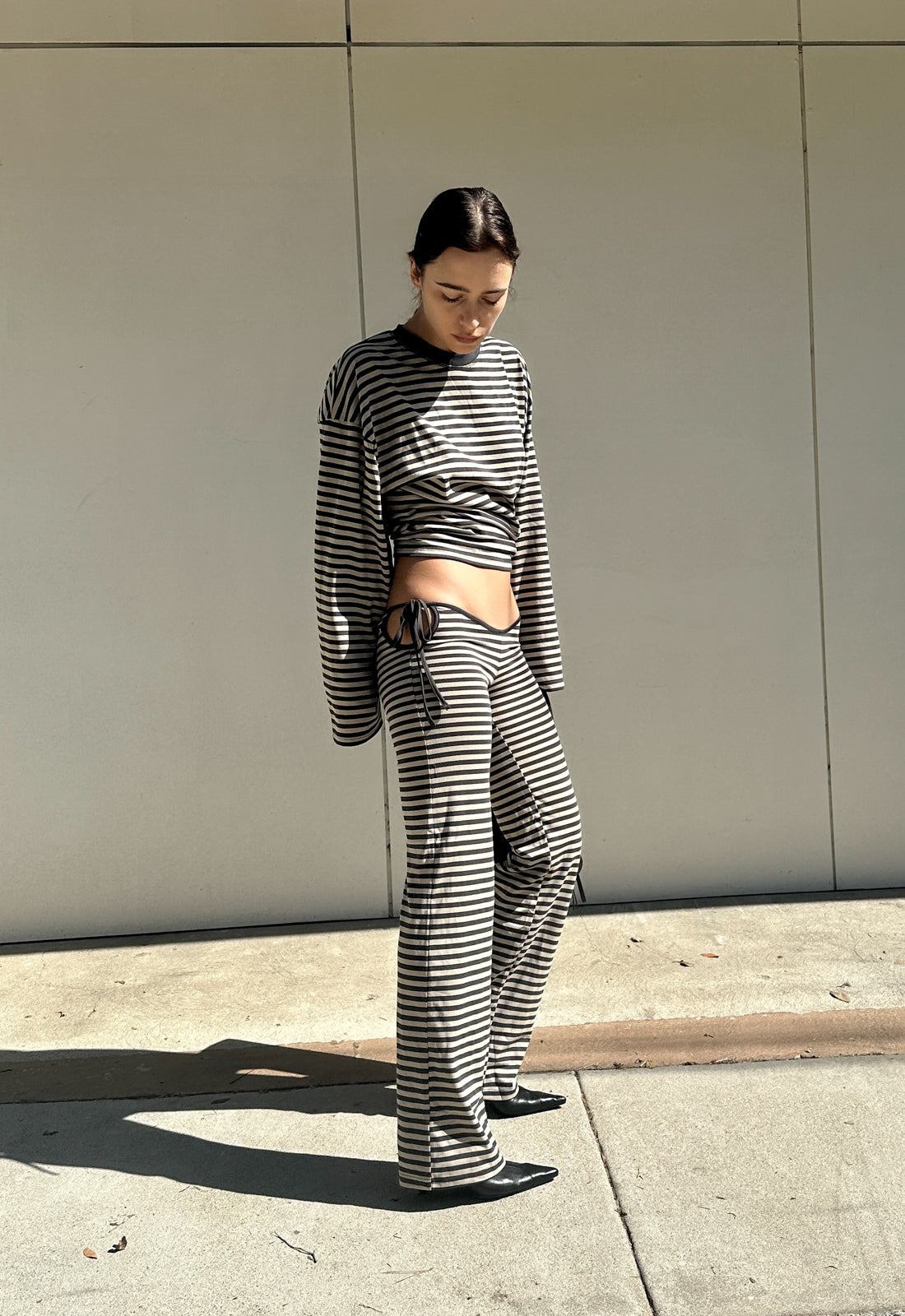 Bloom Tie Pant - Slate Stripe Lioness Fashion