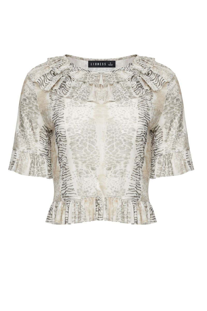 FIRST LIGHT BLOUSE - MULTI ANIMAL Lioness Fashion