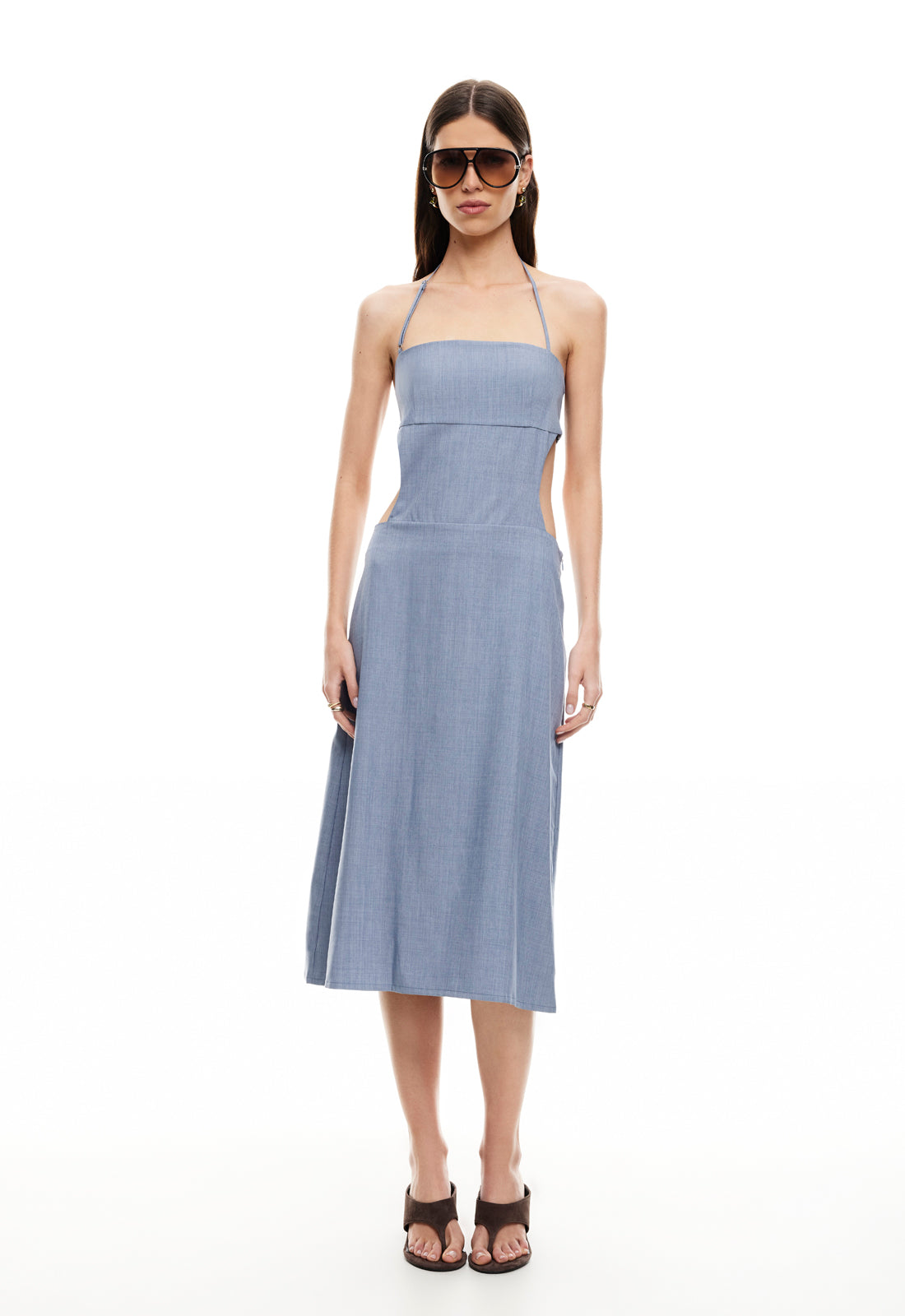MOONLIT MIDI DRESS - SLATE BLUE Lioness Fashion