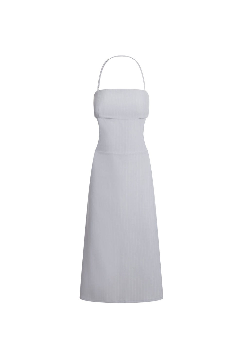 MOONLIT MIDI DRESS - LIGHT GREY PINSTRIPE Lioness Fashion