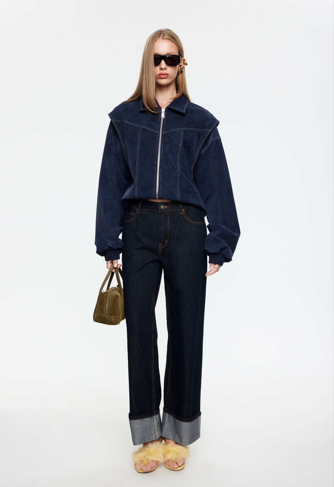 TOP MODEL CUFFED JEAN - DARK DENIM Lioness Fashion
