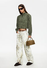 HORSESHOE JEAN - SNOW LEOPARD Lioness Fashion