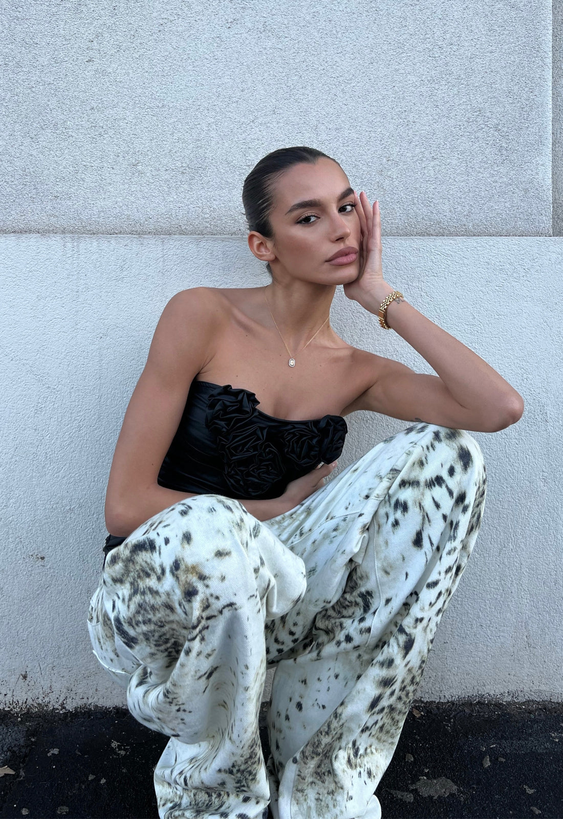 HORSESHOE JEAN - SNOW LEOPARD Lioness Fashion