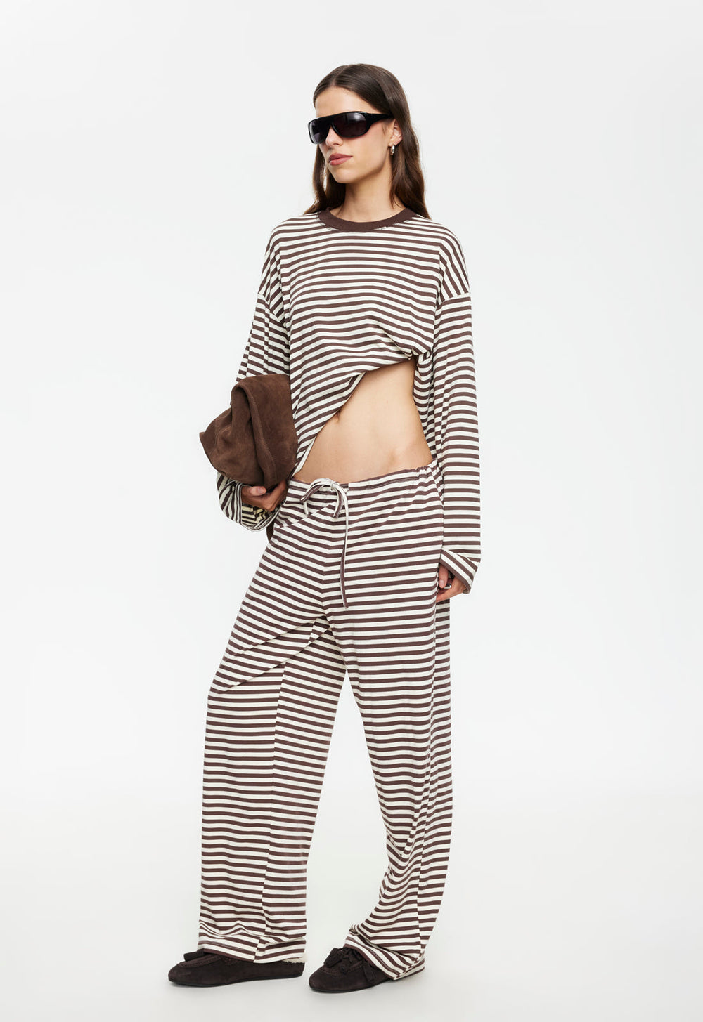 BLOOM PANT - DARK CHOCOLATE STRIPE Lioness Fashion