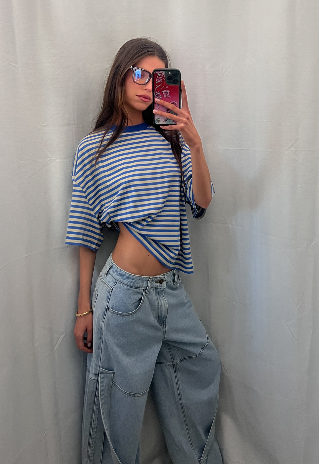 BLOOM SHORT SLEEVE - MICKEY BLUE STRIPE Lioness Fashion