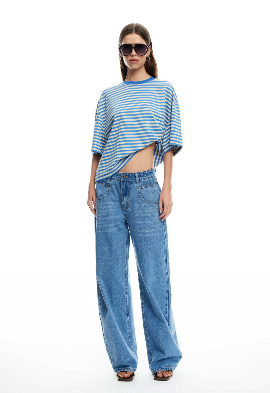 BLOOM SHORT SLEEVE - MICKEY BLUE STRIPE Lioness Fashion