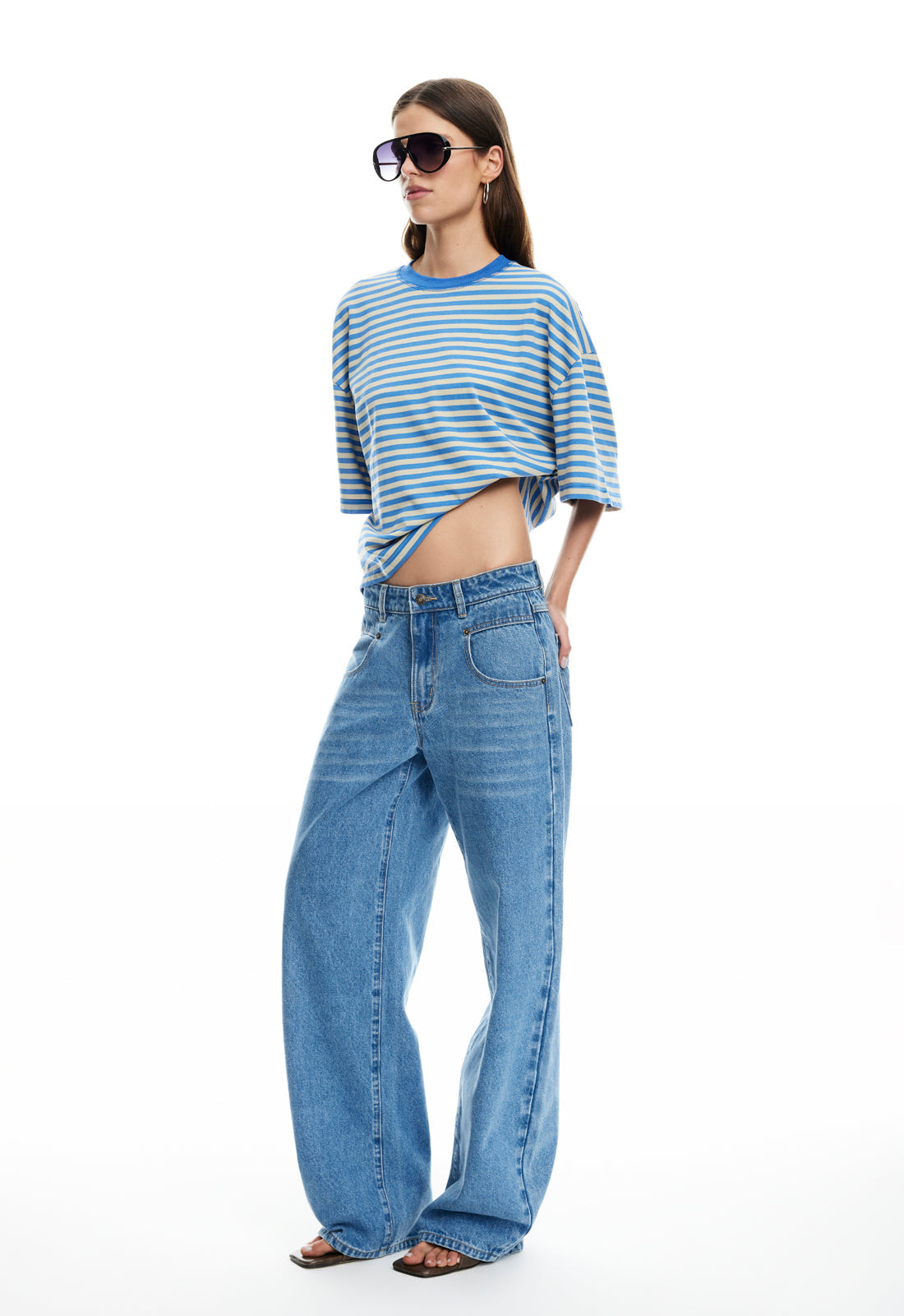 BLOOM SHORT SLEEVE - MICKEY BLUE STRIPE Lioness Fashion